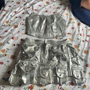 Chrome/ silver/ gray/ platinum outfit !